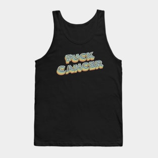 Fuck Cancer Retro Typography Faded Style Tank Top